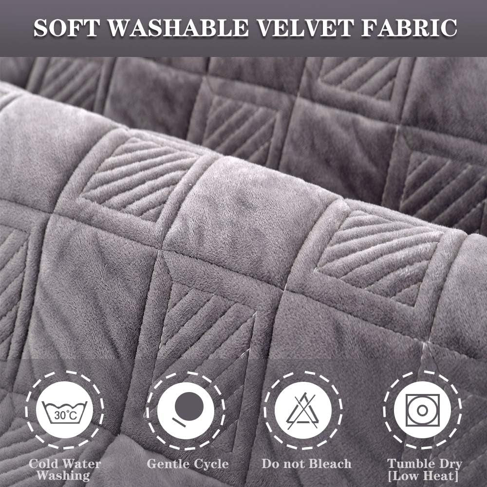 Sofa Cover, Velvet Couch Cover Anti-Slip Sectional Couch Covers Sofa Slipcover for Dogs Cats Pet Love Seat Recliner Armrest Backrest Cover Dcorporate Grey 36''X70''(Only 1 Piece/Not All Set)