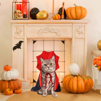 Halloween Pet Cape Costume Cat Vampire Cloak Cat Wizard Outfit Pet Witch Cosplay Apparel Halloween Pet Cloak Party Costumes for Small Medium Dogs Cats Supplies