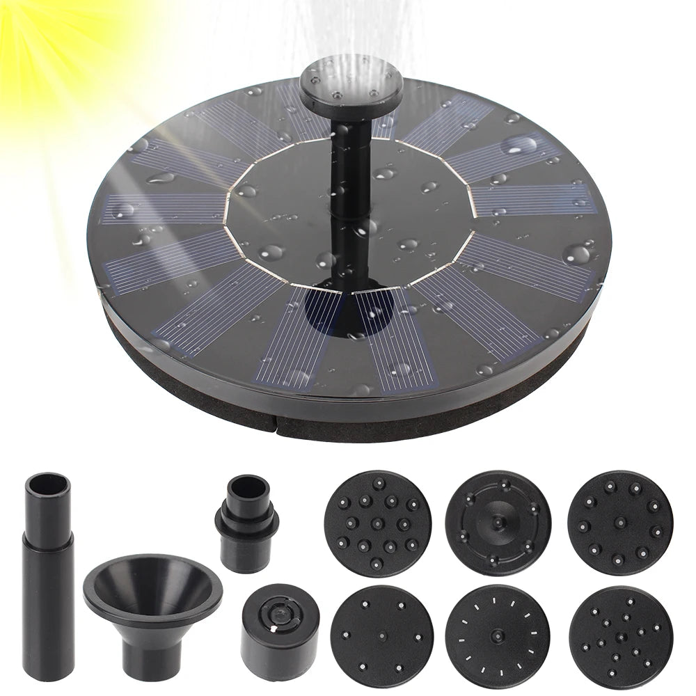 Solar Fountain Bird Bath Garden Decoration Powered Fountain Garden Waterfall Fountain Pump Floating Pond Patio